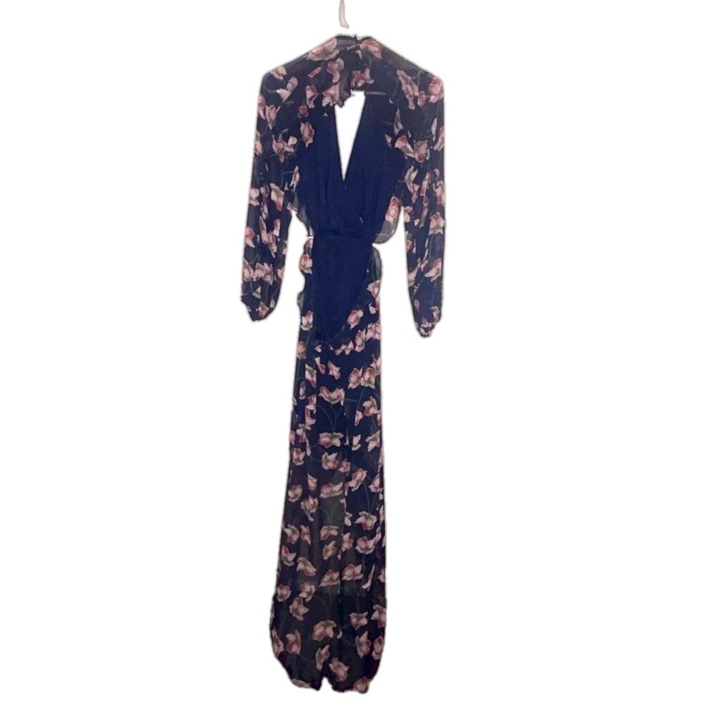 Misguided Open Back Sheer Floral Dress Size 6 - Picture 4 of 8